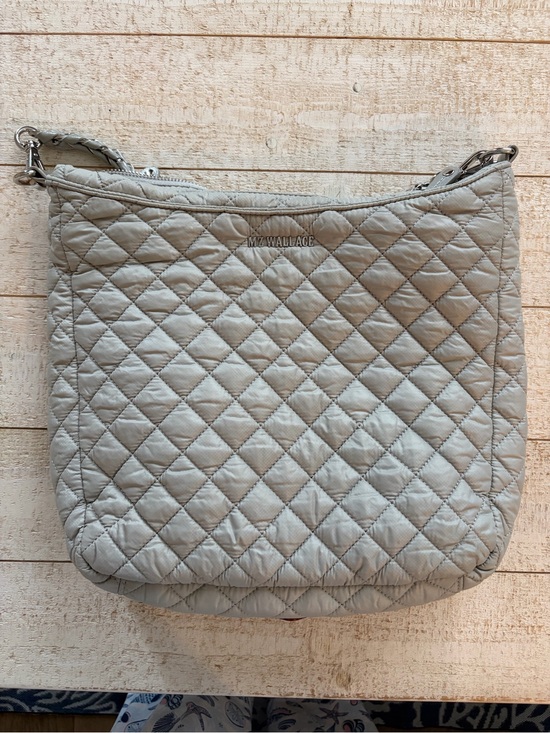 MZ Wallace Handbags - MZ Wallace Quilted Light Gray Nylon Shoulder Bag